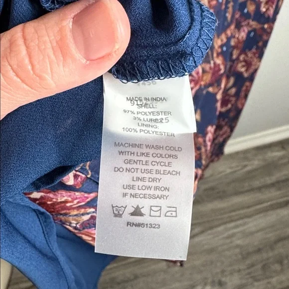 Vince Camuto Womens 3/4 Puff Sleeve Tie Neck Maxi Dress Floral Size L - Picture 8 of 10